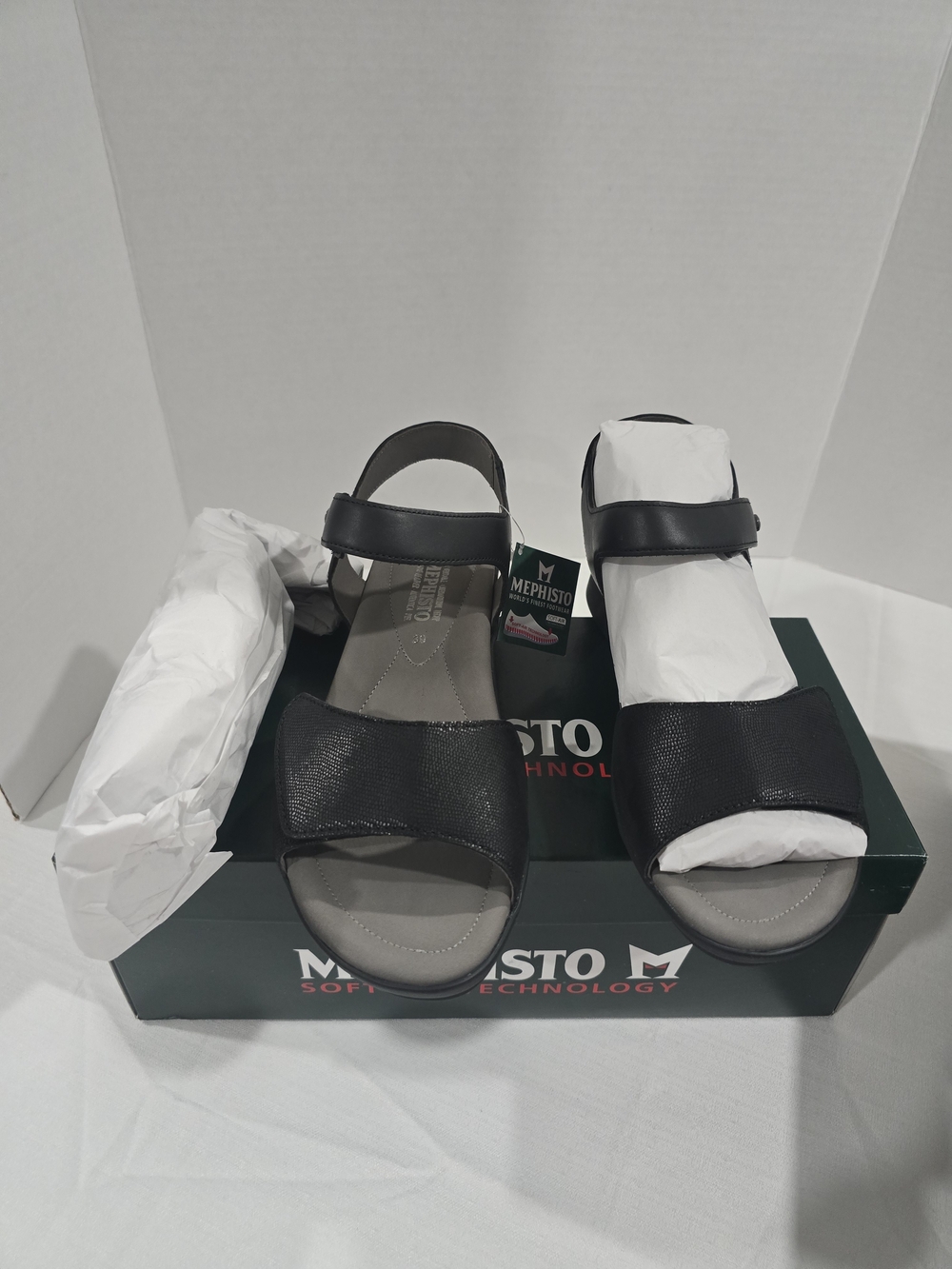 Mephisto Women’s Pattie Black Silk Artesia 8100 Comfort Sandals Size 6